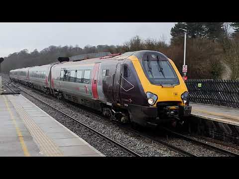 Two trains 221134 and 222015 arriving to Chesterfield station 14.03.2021