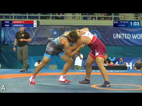 1/4 FS - 100 kg: Z. SAPAROV (TKM) df. K. JORDON (CAN) by VSU, 10-0