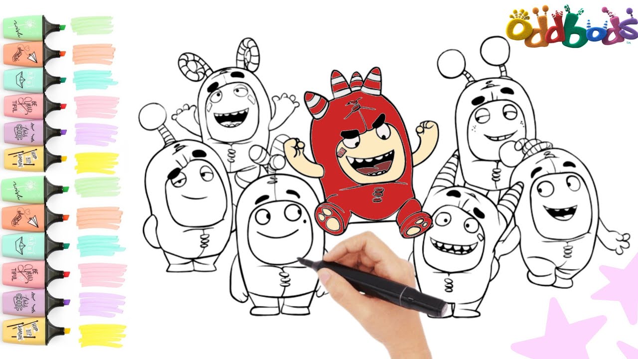 Oddbods Coloring Page | Coloring video for kids #painting #oddbods #oddbodscartoni