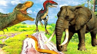 Most Dramatic Dinosaur Attack |T-rex Vs snake Elephant |Jurassic park | world Fan Video | Part  21