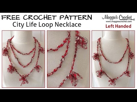 Loopy Necklace Free Crochet Pattern - Left Handed