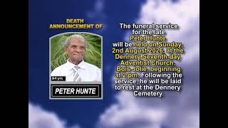 Peter Hunte ~ Short Obituary