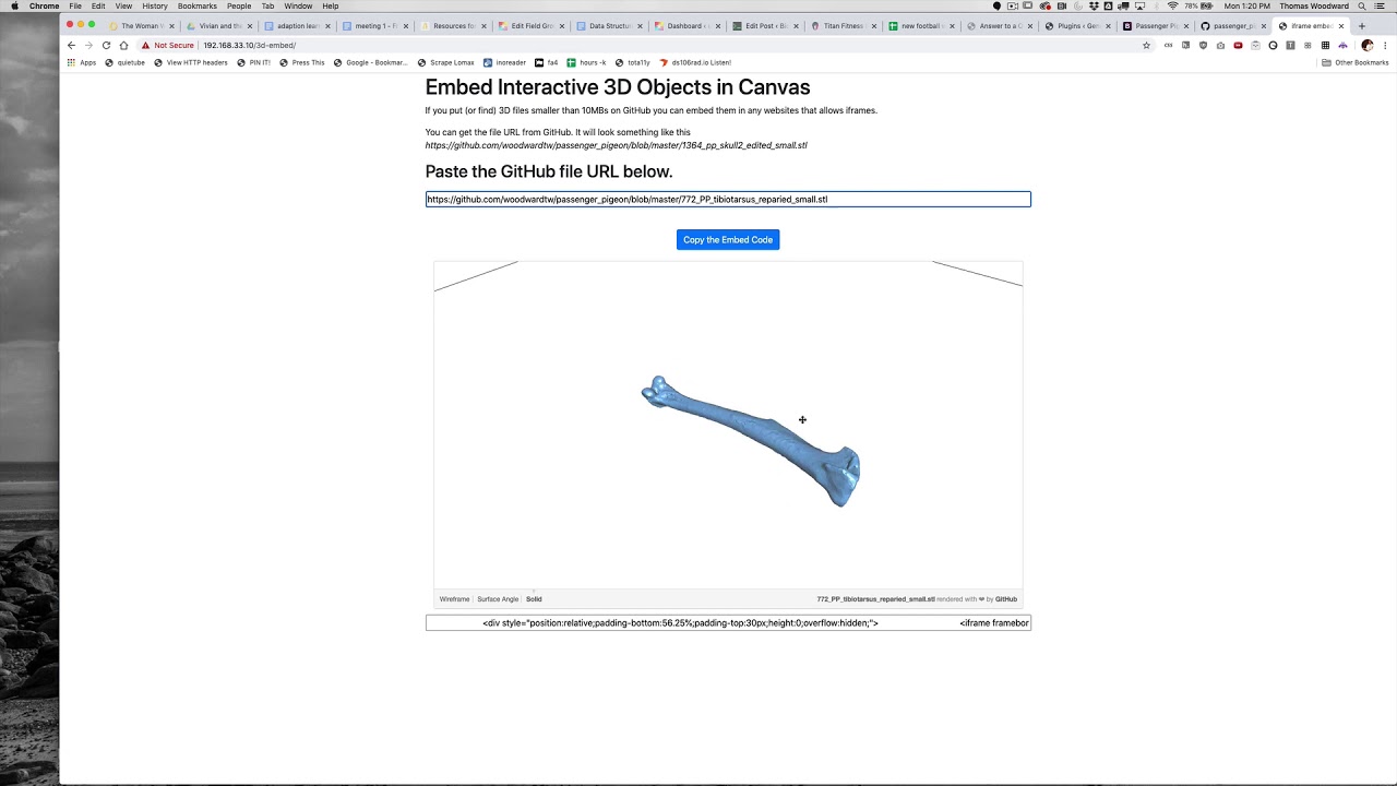 GitHub 3d File HTML Generator for Canvas