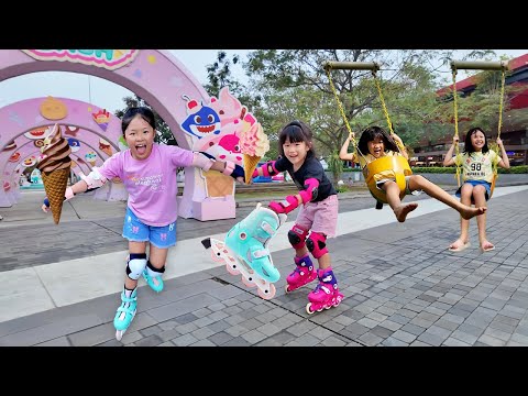 Roller Skating Competition: Win Ice Cream, Swings, Slides, and Obby at the Playground