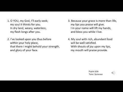 Part 4 - To God be the Glory - John 11:1-16 - Psalm 63A