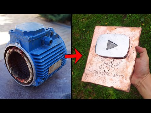 Motor Melt Down - Casting Silver Youtube Play  Button - Copper Aluminum Casting