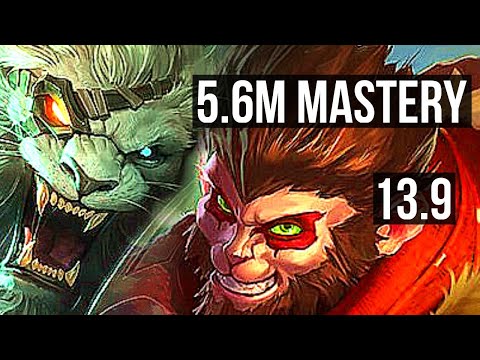 RENGAR vs WUKONG (JNG) | 5.6M mastery, 2400+ games, 6/0/1, Dominating | KR Master | 13.9