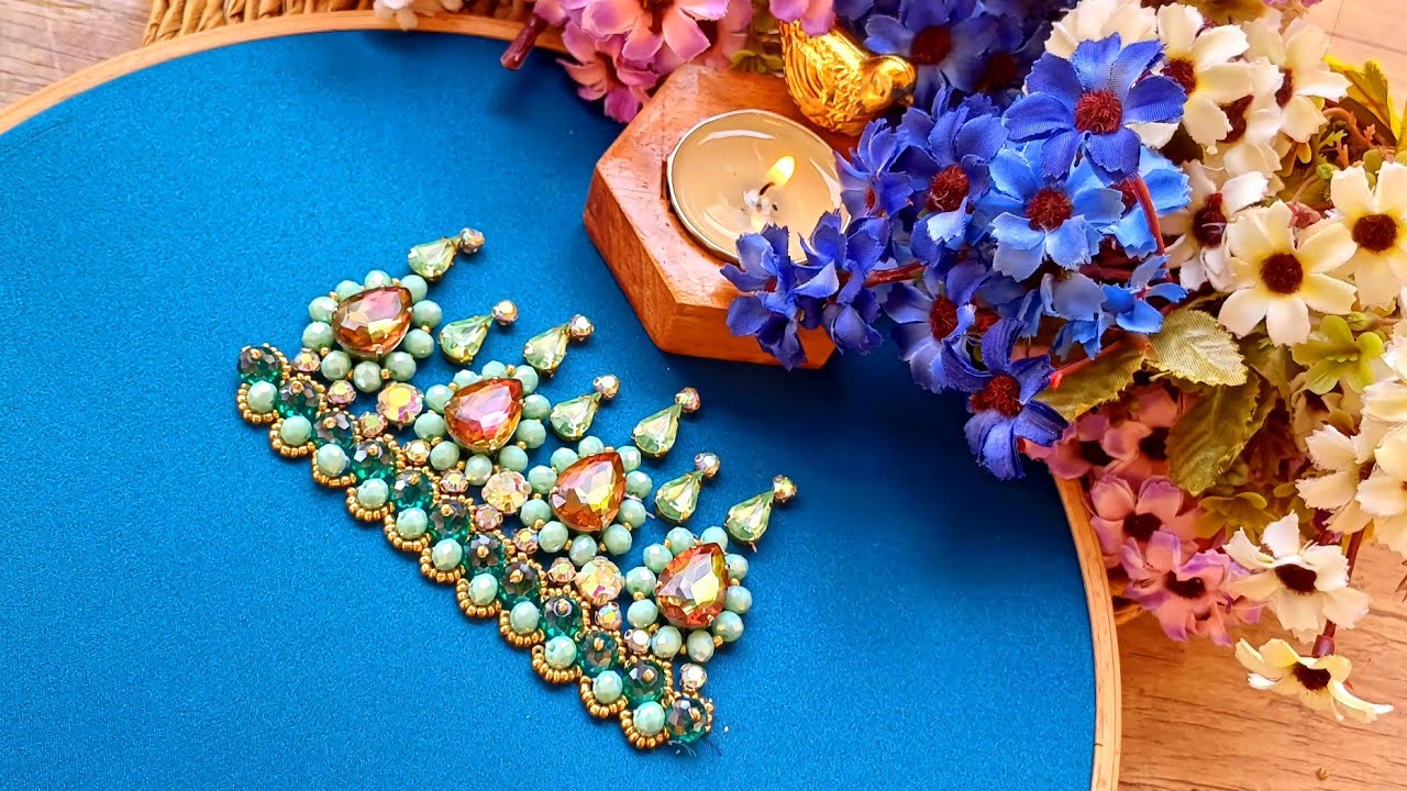 Sewing border embroidery Indian style #DIY