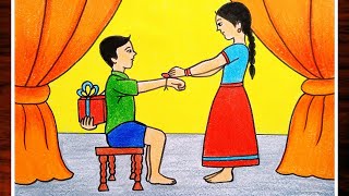 Raksha Bandhan Special Special Easy Scenery Drawing|Rakhi Drawing|How To Draw Rakhi