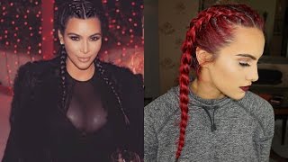 Kim kardashian inspired dutch braids!