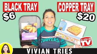 COPPER CHEF COPPER CRISPER vs BLACK CRISPER TRAY | DOES IT WORK? VIVIAN TRIES