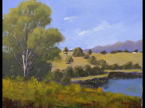 Learn To Paint TV E98 "Tweed River View" Acrylic Landscape Painting For Beginners