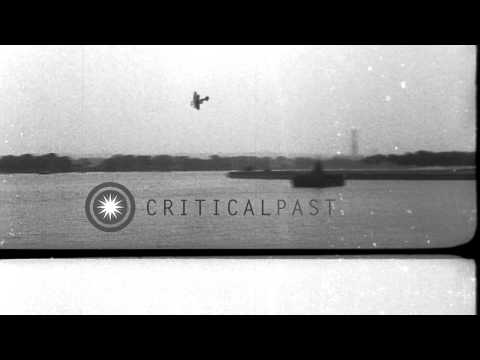 Spectators gathered to watch air race in Washington DC, United States. HD Stock Footage