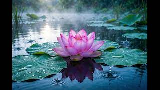 蓮池に降り続く優しい雨音｜睡眠・勉強・リラックス用 🌸🌧️ ｜Gentle Rain on a Lotus Pond 🌸 | Rain Sounds for Sleep＆Relaxation.