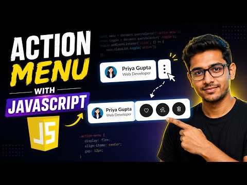 Build An Animated Action Menu With Javascript Html Css Javascript Tutorial