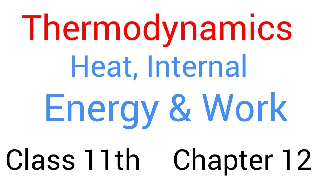 Heat, Internal Energy and Work Thermodynamics class 11th