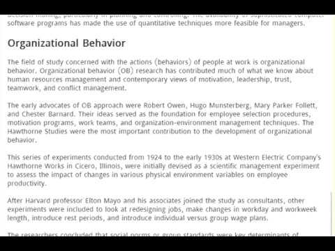 Management Notes