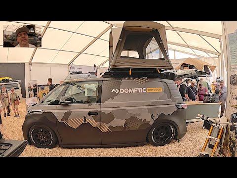 VW ID Buzz Camper RV Van by Front Runner Dometic Outdoor roof top tent walkaround + interior W1360