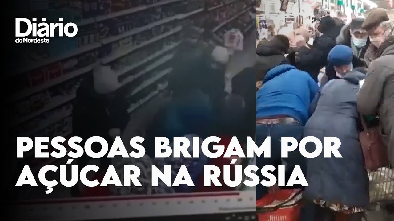 Imagem da notícia: Russos brigam por açúcar em supermercados após sanções a Moscou por guerra na Ucrânia