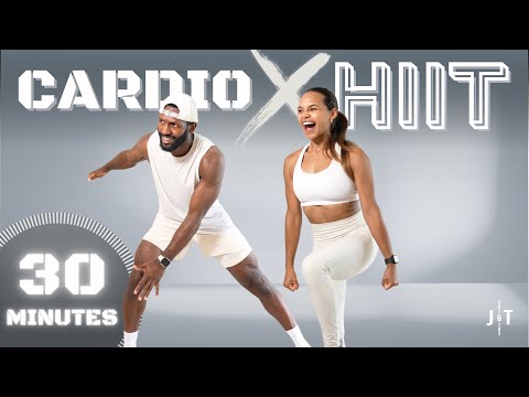 30 Minute Full Body Cardio HIIT Workout [Low Impact Modifications with Warm up + Cool down]