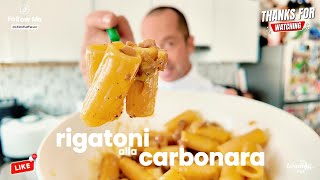 Rigatoni Carbonara - From Rome with Love ❤️🍝 🇮🇹 #ItalianFood #Carbonara #rome #RigatoniCarbonara