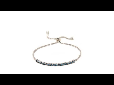 1ctw Colored Diamond Sterling Silver Adjustable Bracelet
