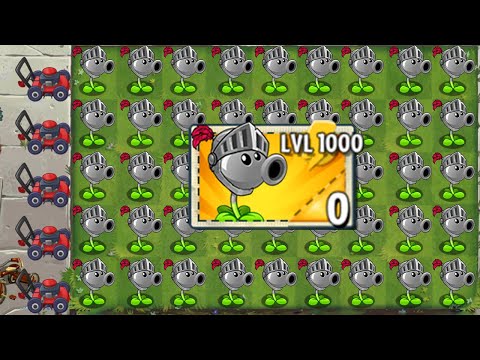 PvZ 2 Mod 100% REPEATER Plant LEVEL 1000 Power-Up vs All Final Boss!