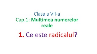 Clasa 7 Radacina patrata a patratului unui numar natural