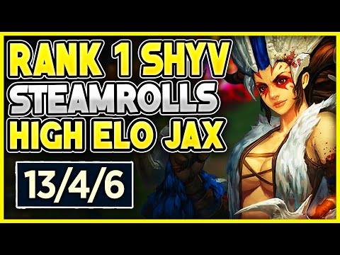 Rank 1 Shyvana toplane steamrolling High elo Jax top | Veralion | League of Legends