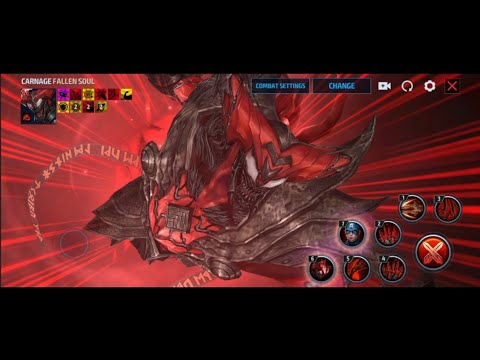 Carnage in Fallen Soul suit skills preview | Marvel Future Fight