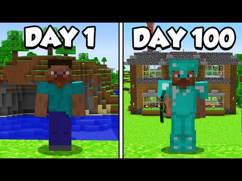 I Spent 100 Days in Old School Minecraft
