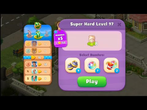 Gardenscapes Level 97 Walkthrough "No Boosters Used"