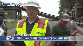Officials give update on I-20 bridge collapse in Aiken County