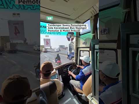 terjadi gesekan pemotor ,mobil pribadi,bus #bus #basuribussid #busmania #mobilbasuri