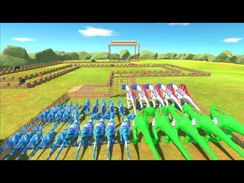Colored CARNIVORE DINOSAURS Championship – Animal Revolt Battle Simulator