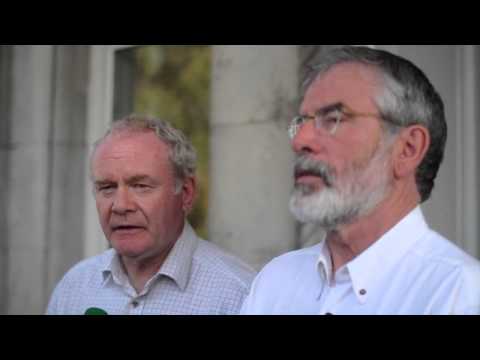 Gerry Adams and Martin McGuinness react to news of Ian Paisley's death