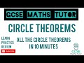 All of the Circle Theorems in 10 Minutes!! | Circle Theorem Series Part 1 | GCSE Maths Tutor