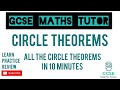 All Of The Circle Theorems In 10 Minutes Circle Theorem Series Part 1 GCSE Maths Tutor
