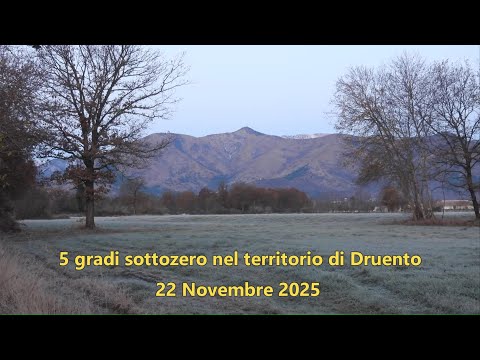 5 gradi sottozero nel territorio di Druento 22 Novembre 2025.