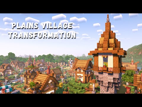 Minecraft: Transforming an Entire Plains Village | Timelapse