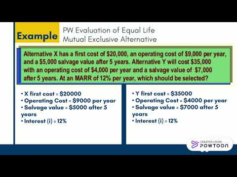 Present Worth Analysis - Equal Life Alternatives