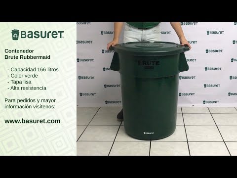 Basuret Bote De Basura Rubbermaid Brute Verde 166lt Con Tapa - $ 799.00