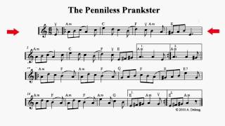 The Penniless Prankster - playalong sheet music for fiddle or mandolin