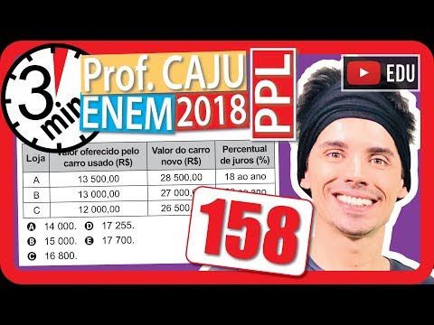 🏃[ENEM 2018 PPL] 158 📓 FINANCIAL MATHEMATICS A young man owns a used car and wants to use it