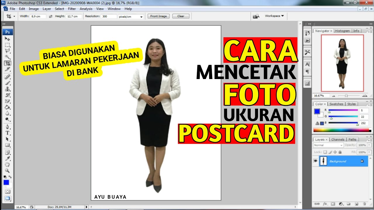 CARA CETAK FOTO POSTCARD UNTUK MELAMAR KERJA | TUTORIAL PHOTOSHOP