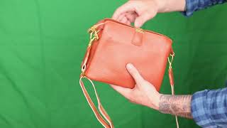 Стильна жіноча сумка на три відділення з натуральної шкіри 22105 Vintage руда