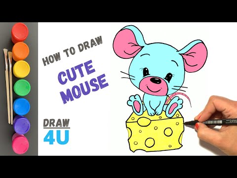 How to Draw a Cartoon Mouse [ very easy ] | 🐭 🧀 | Draw Cartoon Mouse ❤️
