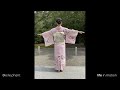 Beautiful Pink Kimono Worn By Early Pregnant Japanese Woman Spin