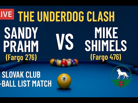 🔥 The Underdog Clash: Sandy Prahm (Fargo 276) vs Mike Shimels (Fargo 476) |9-Ball List Match 🎱