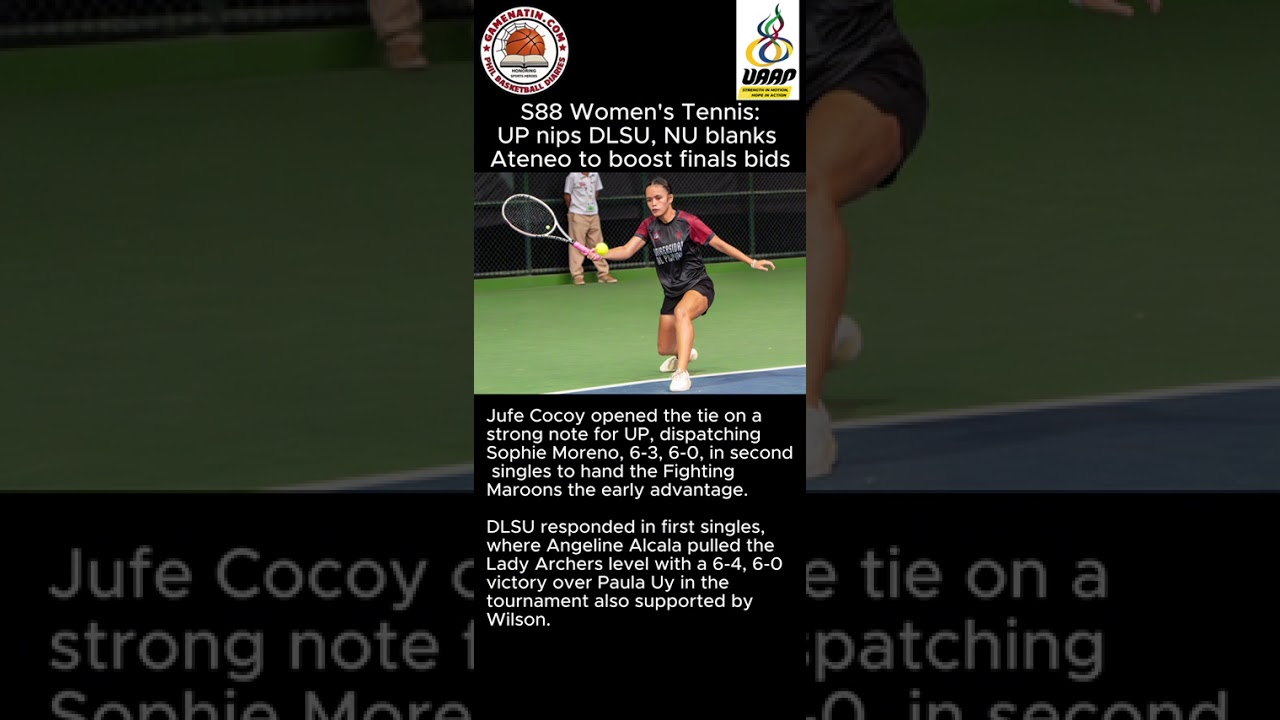 UAAP Women's Tennis: UP nips DLSU, NU blanks Ateneo